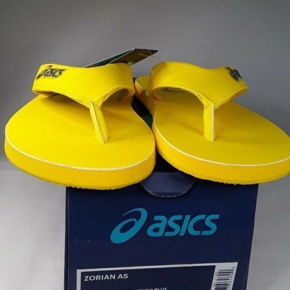 Asics Zorian Yellow/‎ Blue Beach  Flip Flop Mens 7 - Picture 1 of 12